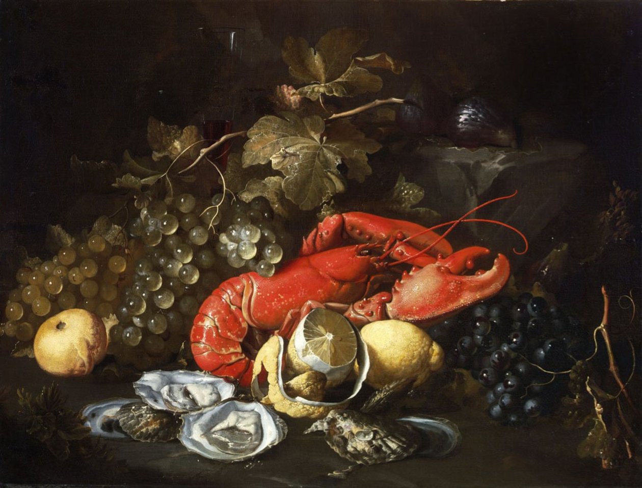 Bodegón con langosta y ostras de Alexander Coosemans