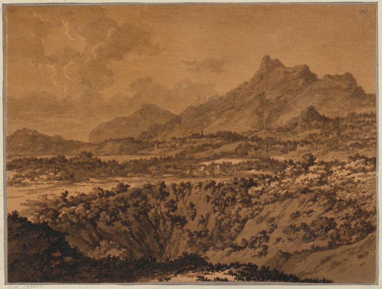 Paisaje montañoso con un hueco de Alexander Cozens