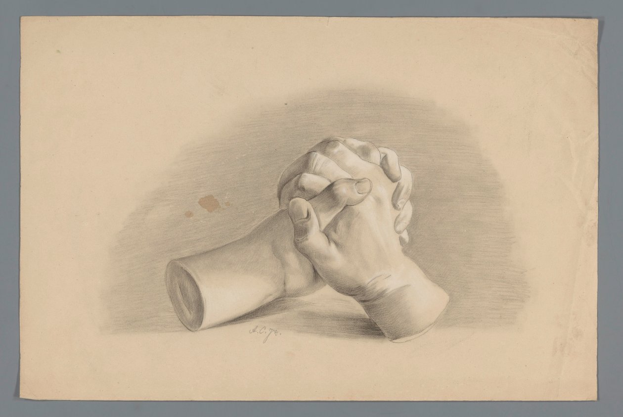 Modelo de escayola de dos manos cruzadas de Alexander Cranendoncq