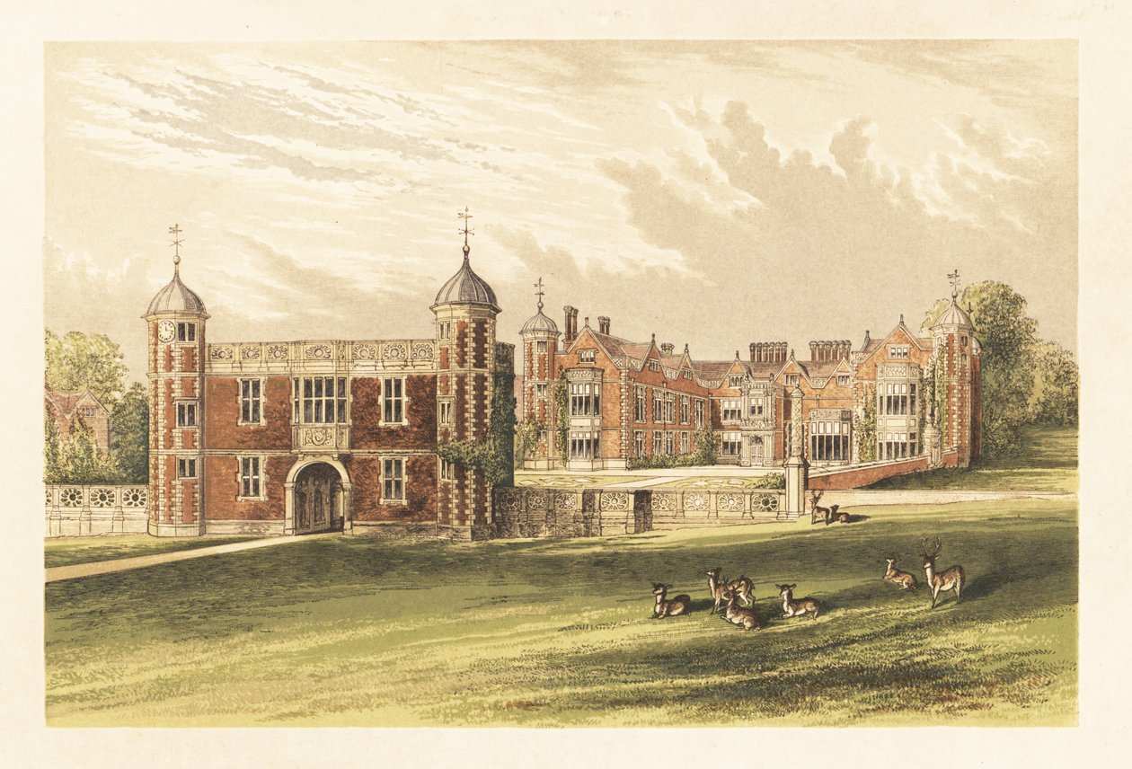 Charlecote, Warwick, Inglaterra. ,1880 (grabado) de Alexander Francis (after) Lydon