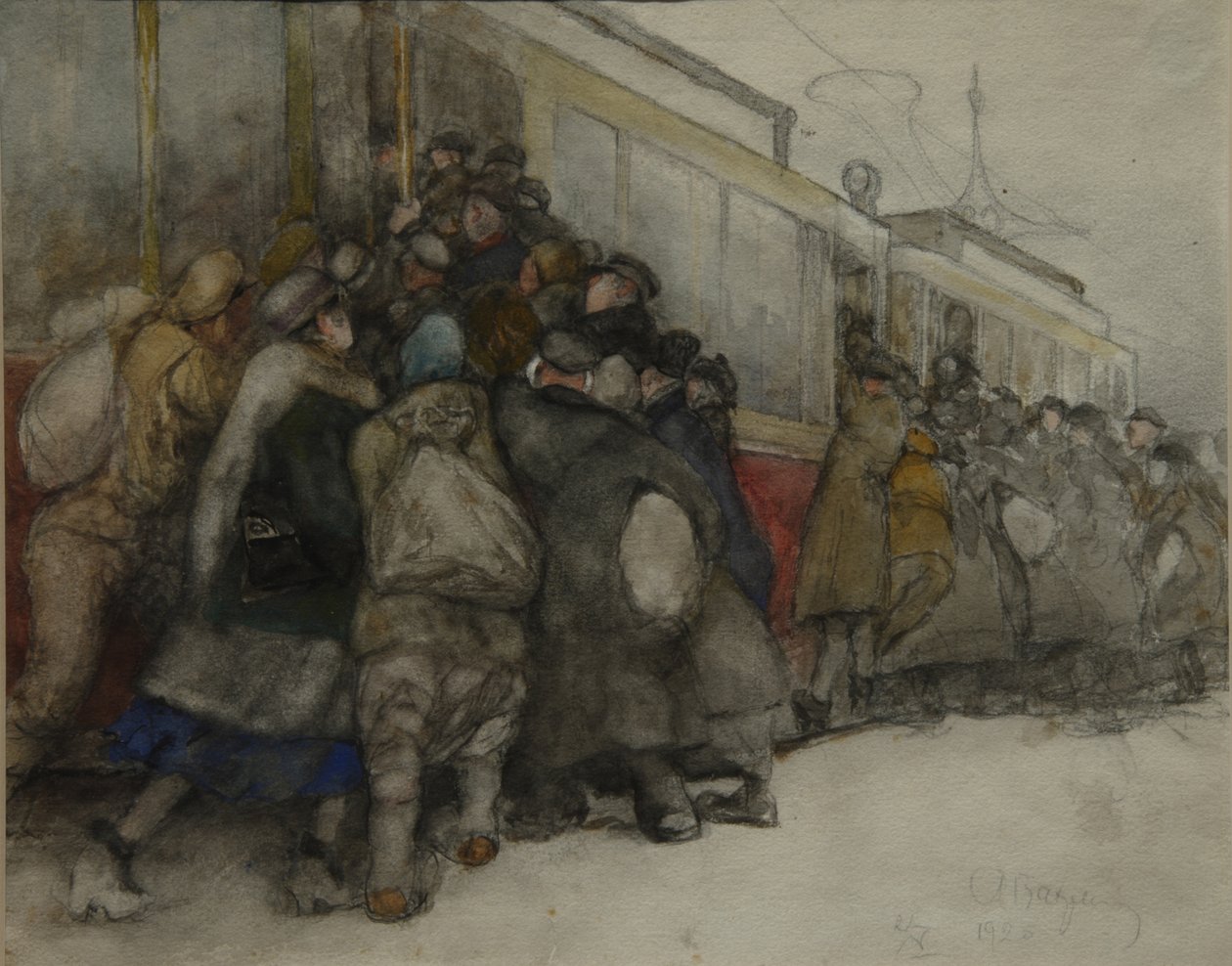 Junto al tranvía, 1920 de Alexander Ivanovich Vakhrameyev