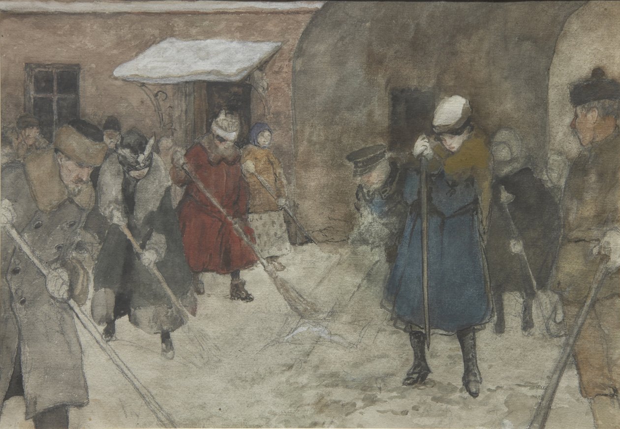 Remoción de nieve, ca 1921 de Alexander Ivanovich Vakhrameyev