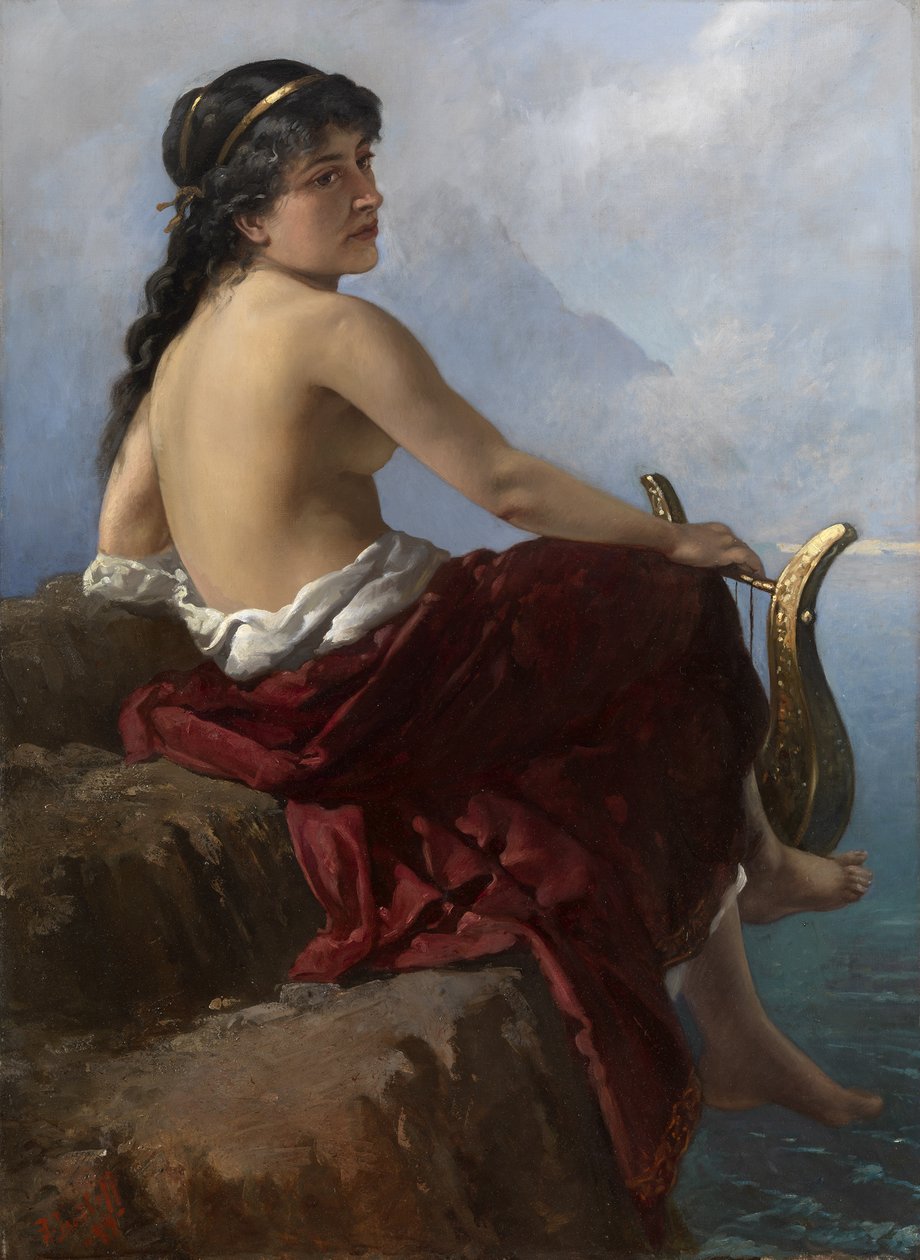 Safo en el acantilado de Lefkada, 1889 de Alexander Izmailov