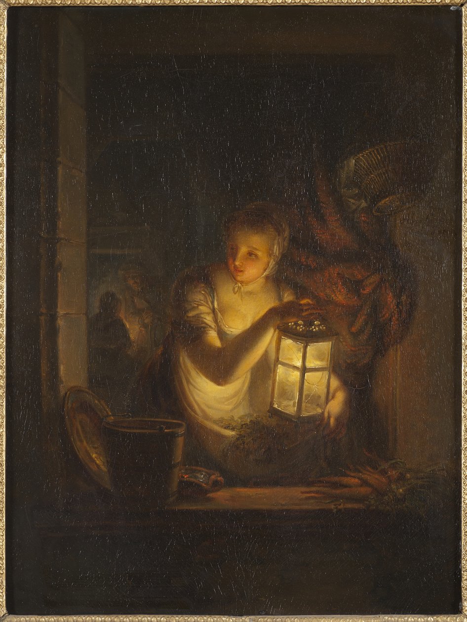 Una mujer con una linterna, 1818 de Alexander Lauréus