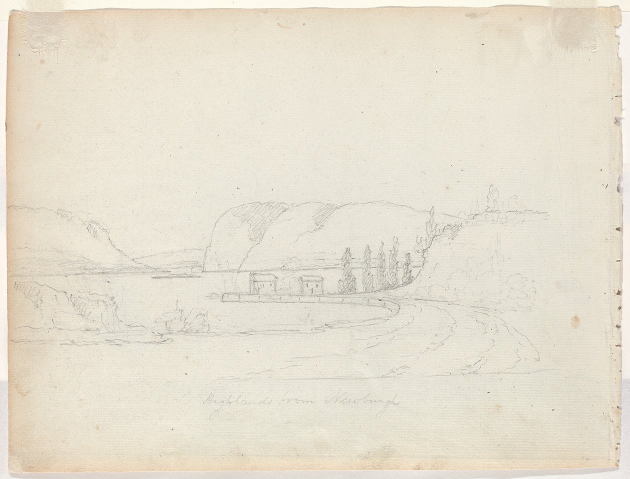 Tierras Altas desde Newburgh [verso] de Alexander Robertson