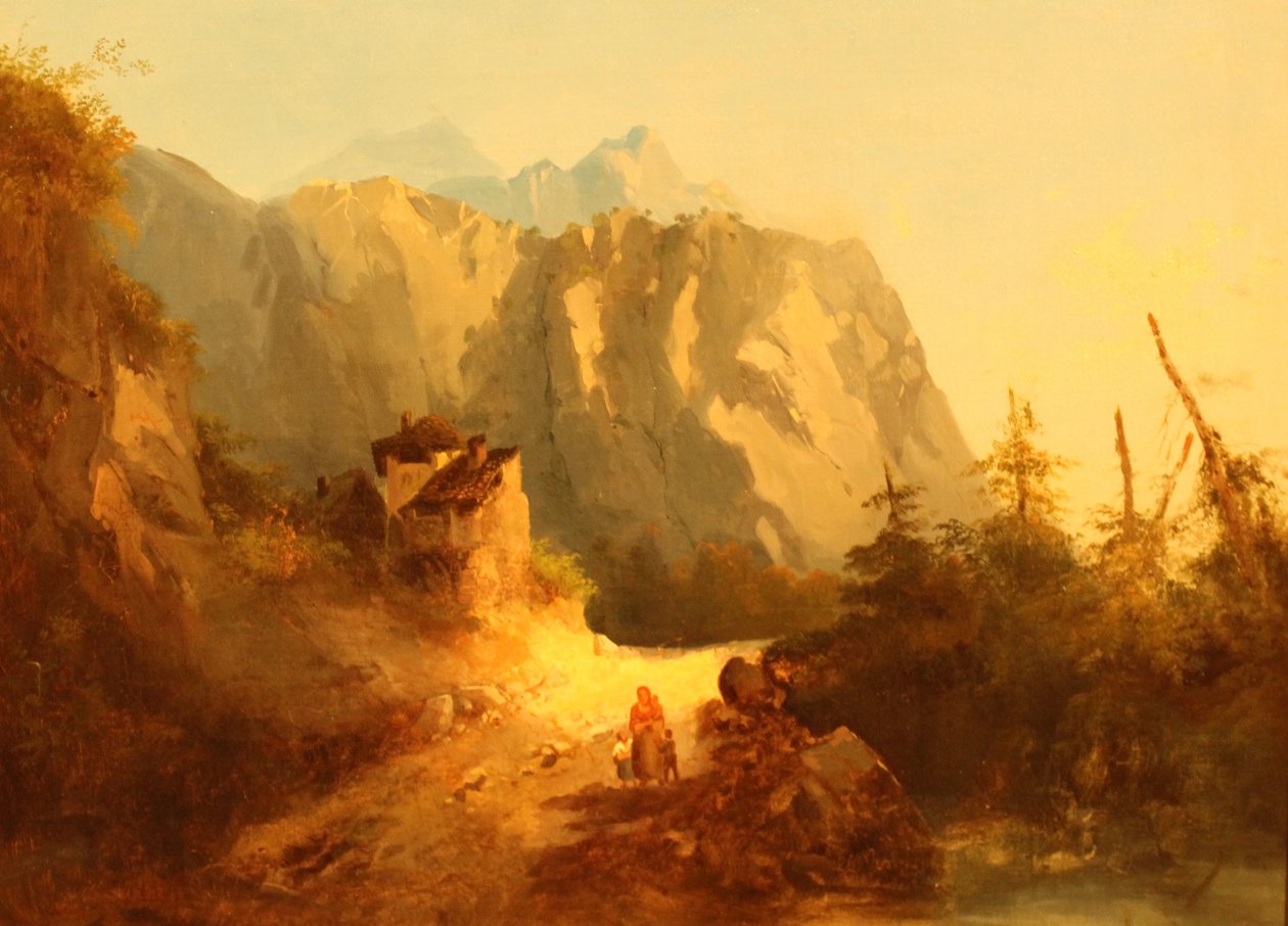 Escena de montaña alpina de Alexandre Calame