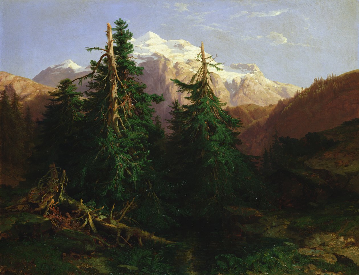 Glaciar, Rosen Lanigletscher, 1854 de Alexandre Calame