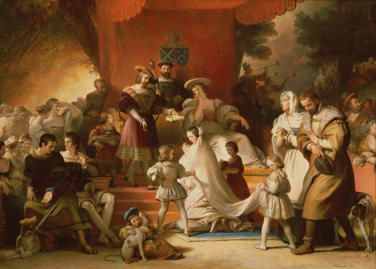 Coronación de una niña joven de Alexandre Evariste Fragonard