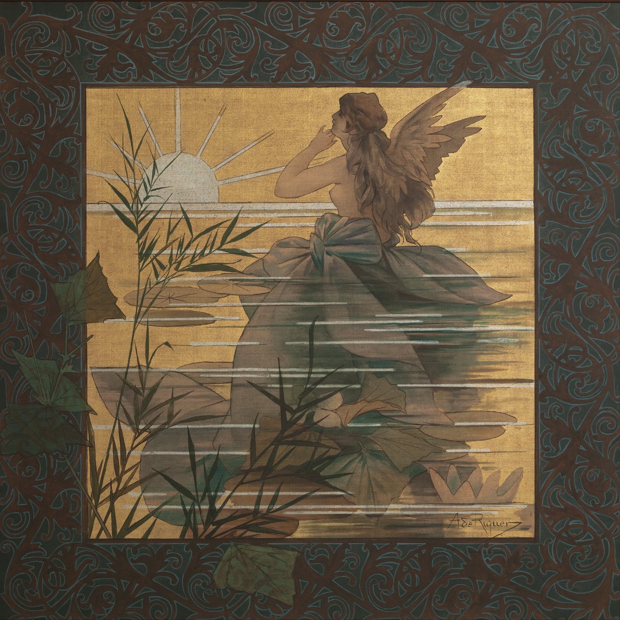 Composición con ninfa alada al amanecer de Alexandre de Riquer