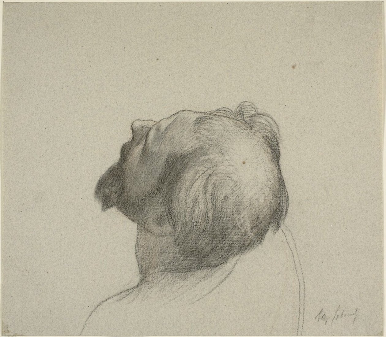Estudio de la cabeza inclinada del hombre de Alexandre Cabanel