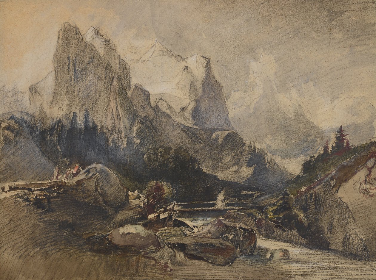 Wetterhorn en el Oberland bernés de Alexandre Calame