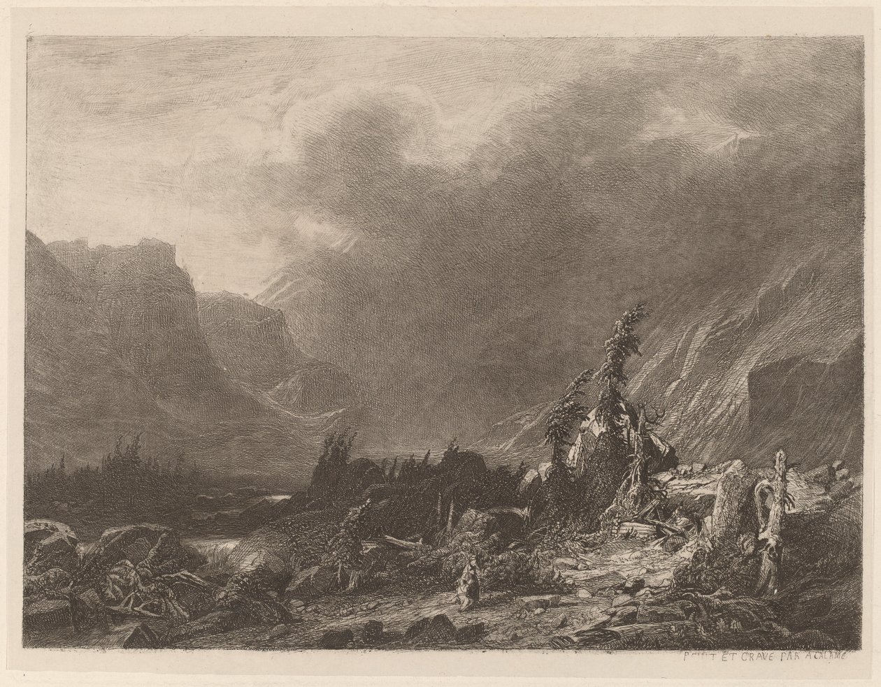 Tormenta en la Montaña de Alexandre Calame