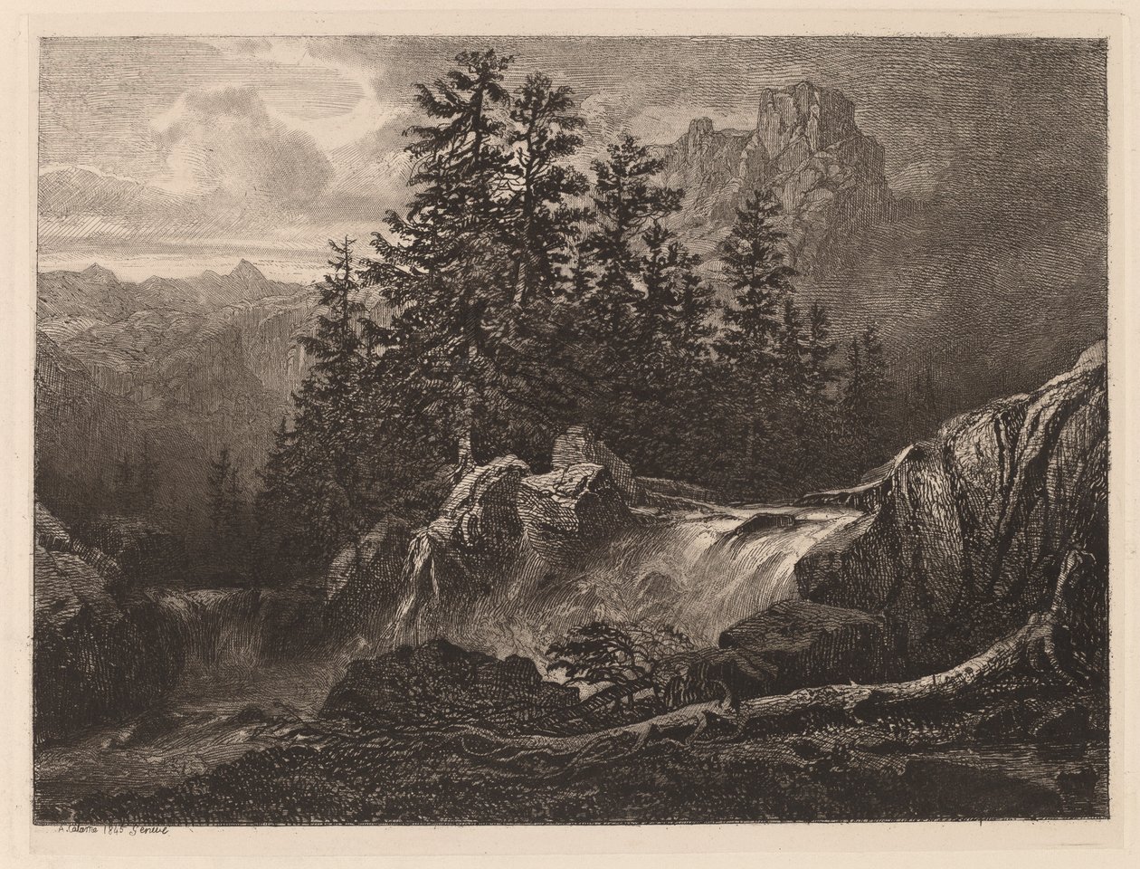 Cascada de montaña de Alexandre Calame