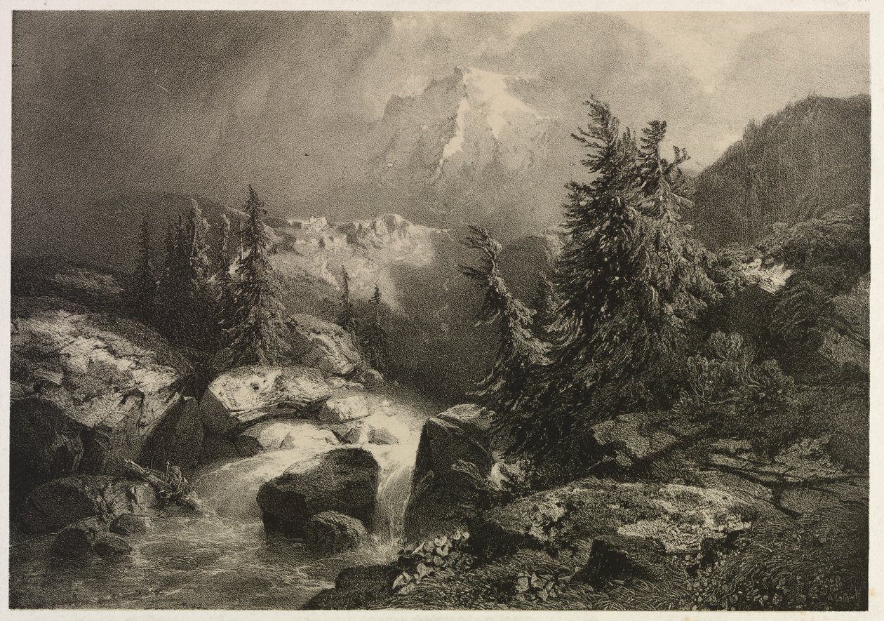 Tormenta en los Alpes de Alexandre Calame