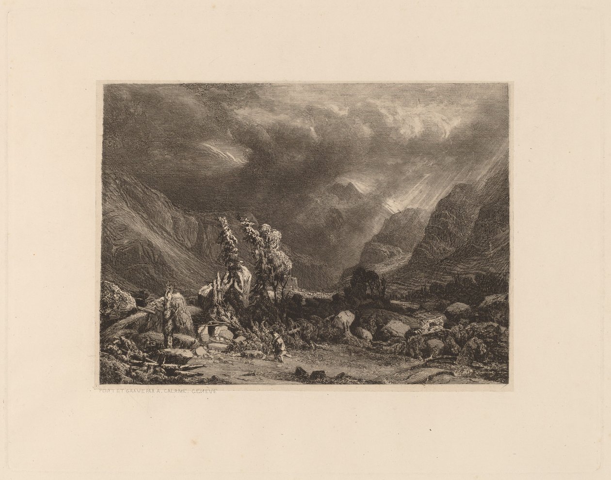 Tormenta en las Montañas de Alexandre Calame