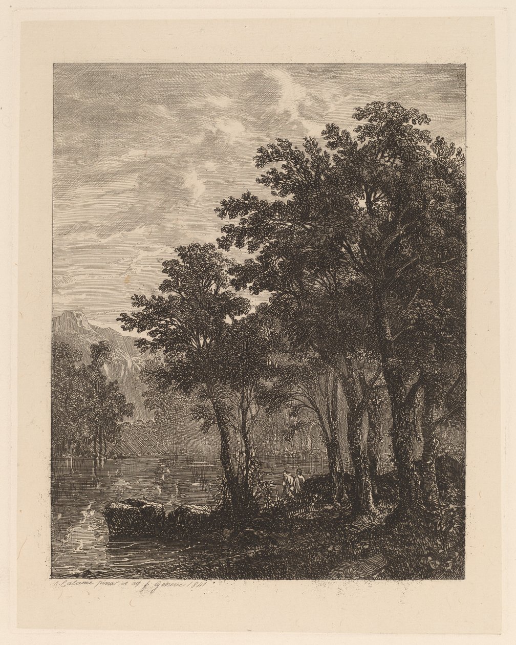 Árboles junto a un río de Alexandre Calame