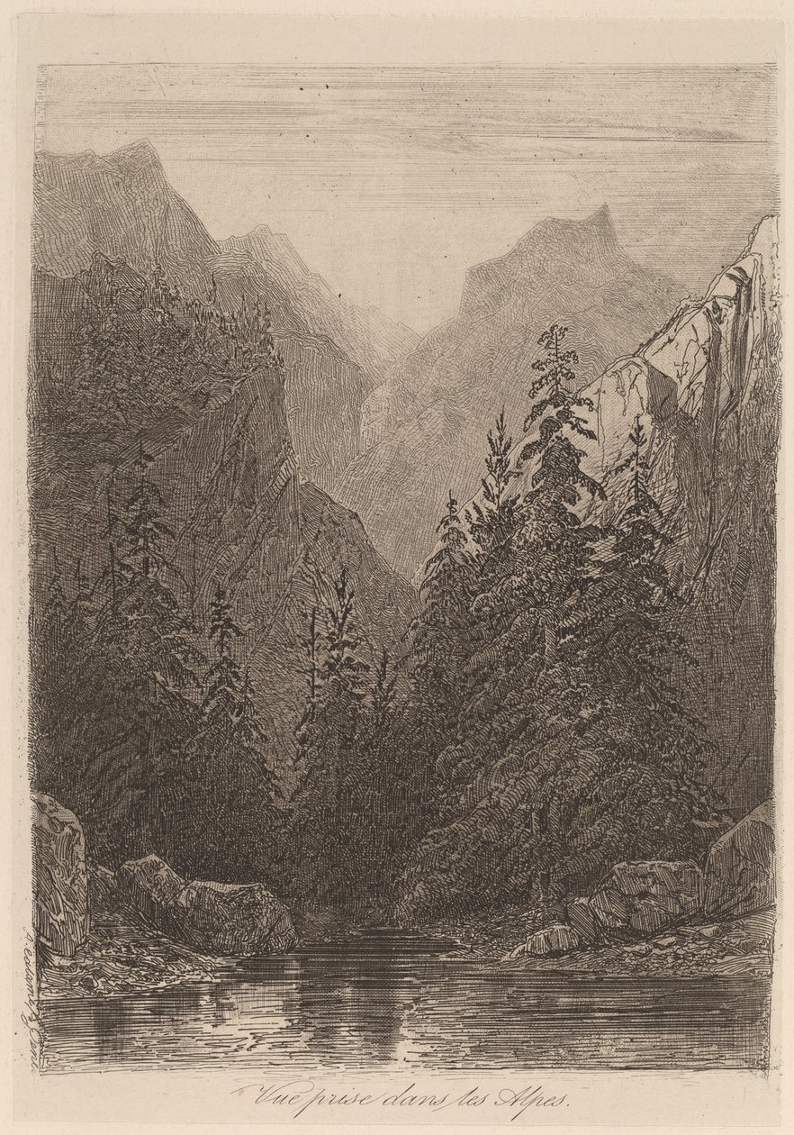 Vista tomada en los Alpes de Alexandre Calame