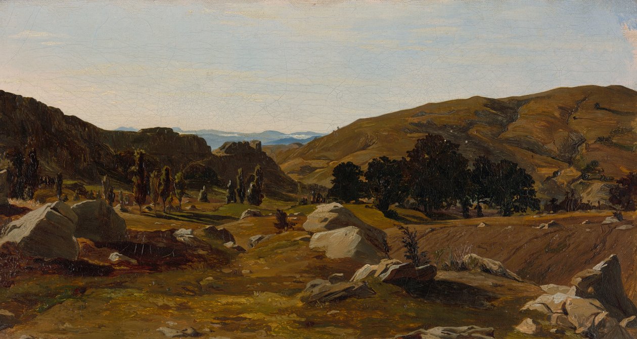 Paisaje cerca de Chiusi, Toscana de Alexandre Desgoffe