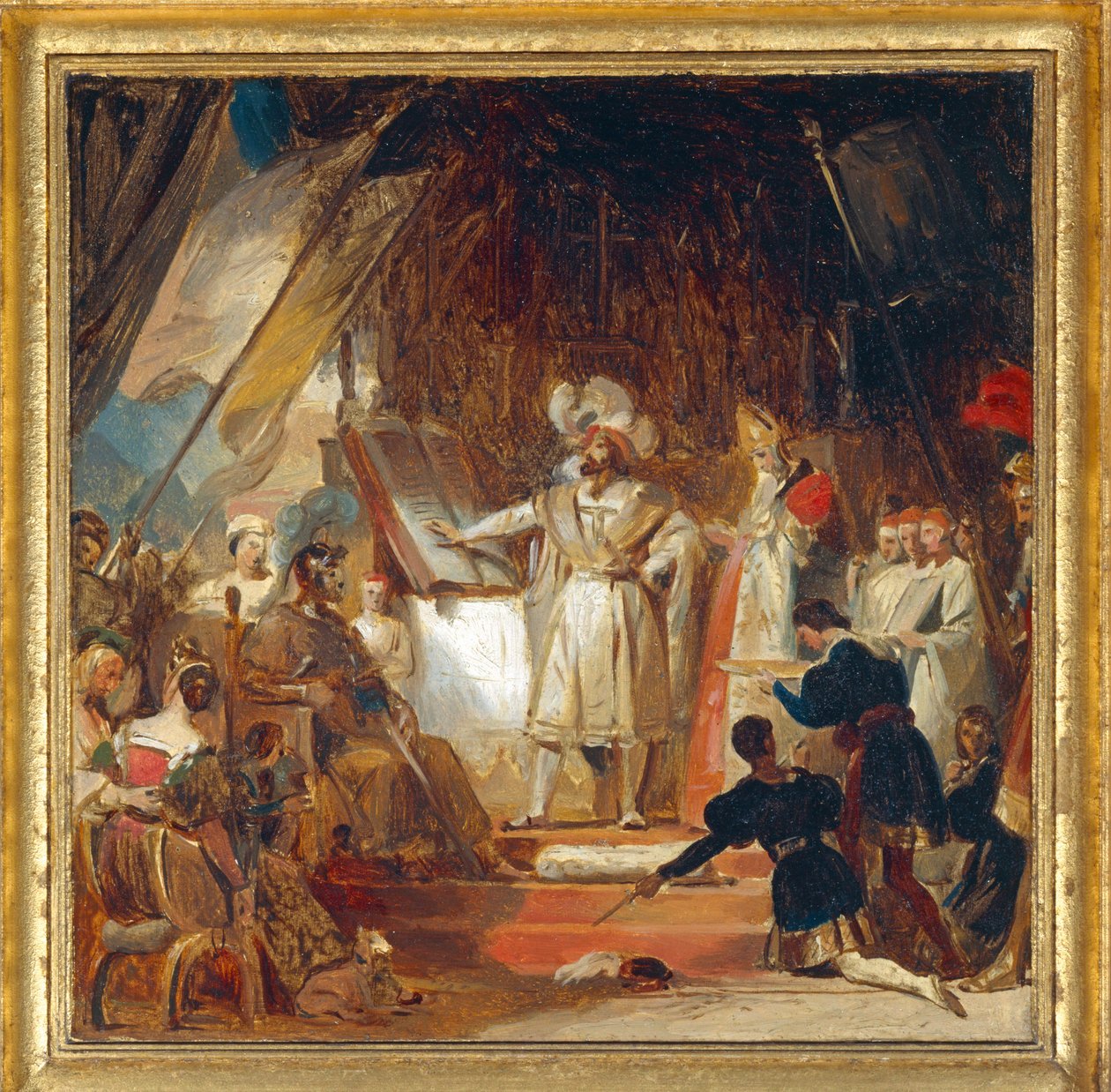 Francisco I nombrado caballero por Bayard ... de Alexandre Evariste Fragonard
