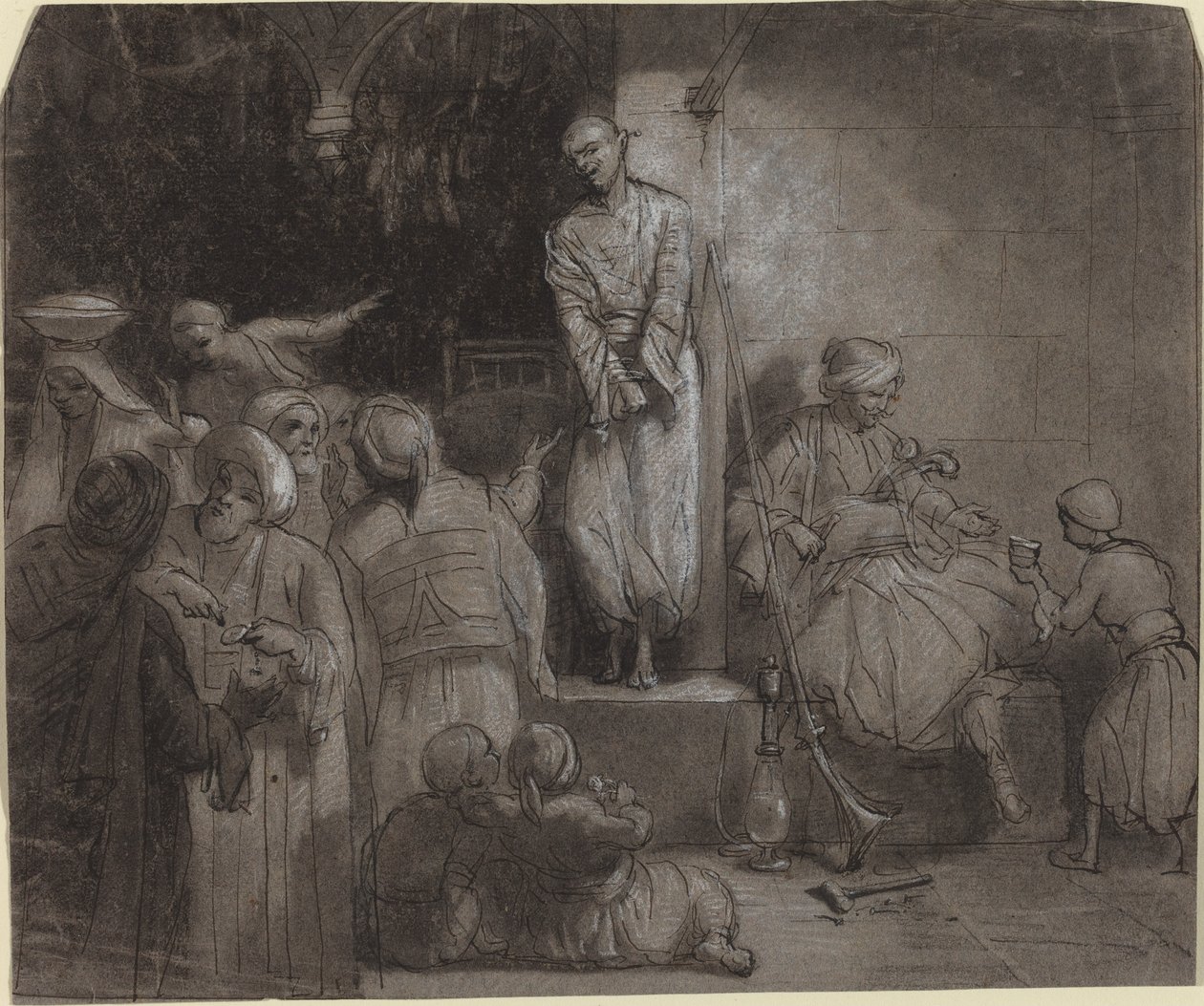 El Mercado de Esclavos (recto) de Alexandre Gabriel Decamps