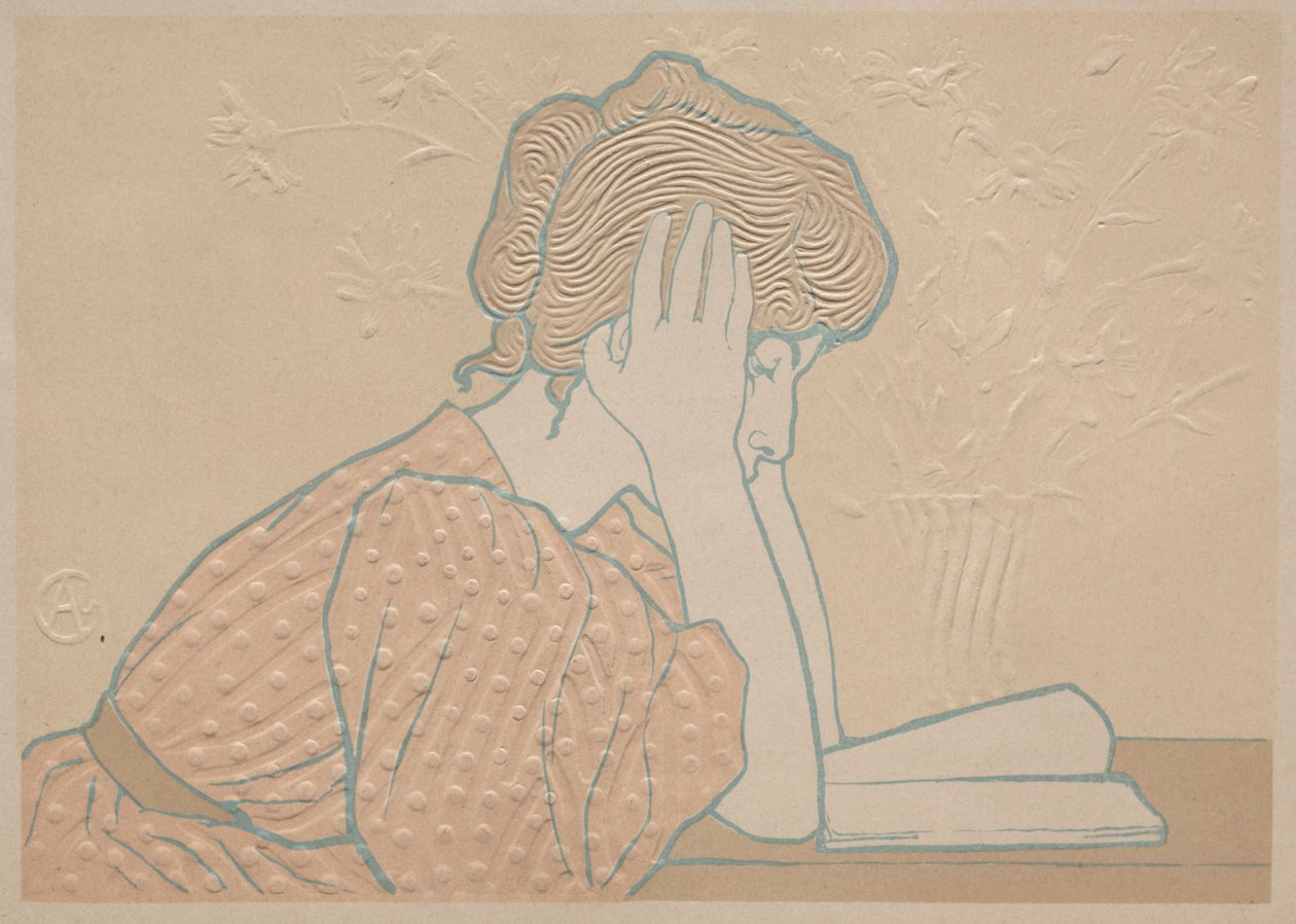 Young Woman Reading de Alexandre Louis Marie Charpentier