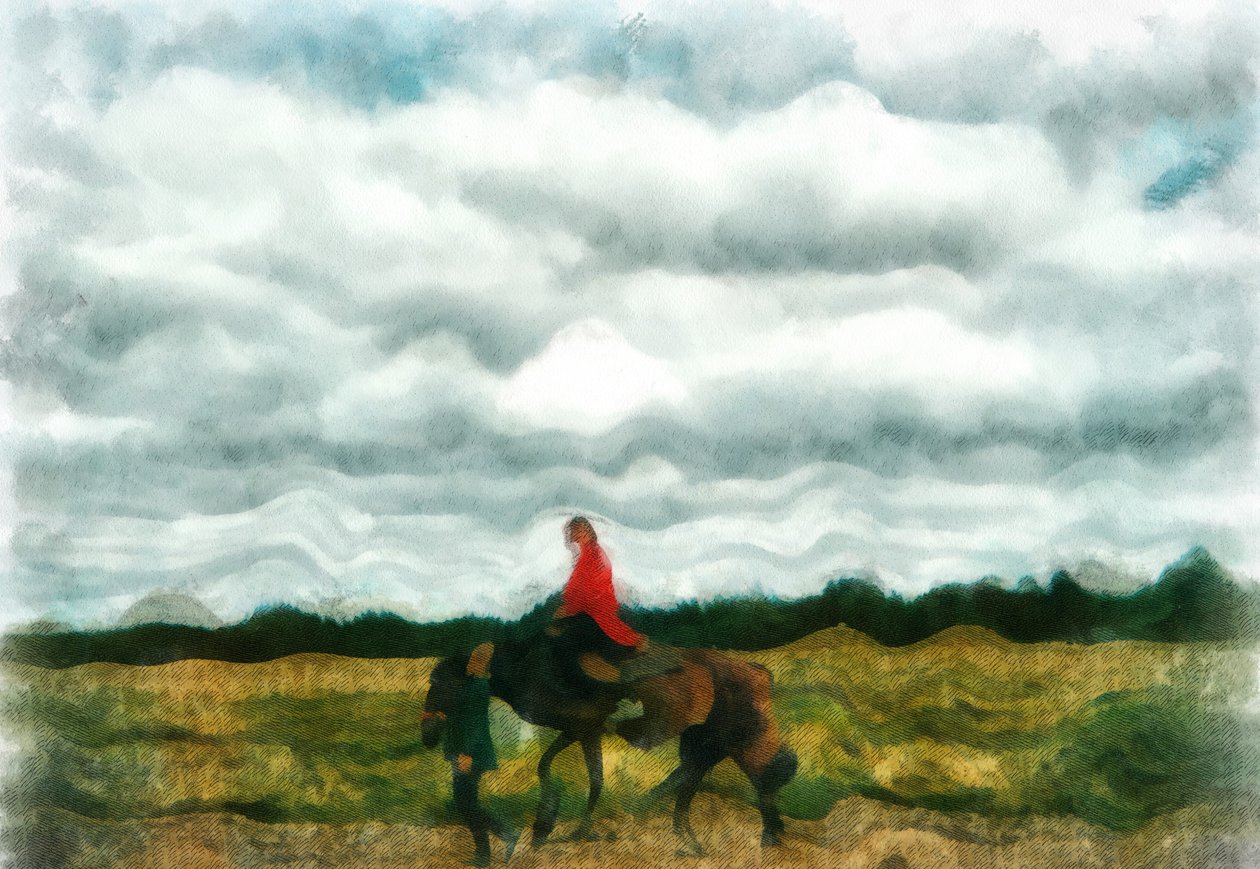 Equitación,2020,(técnica mixta) de Alexei Makhov