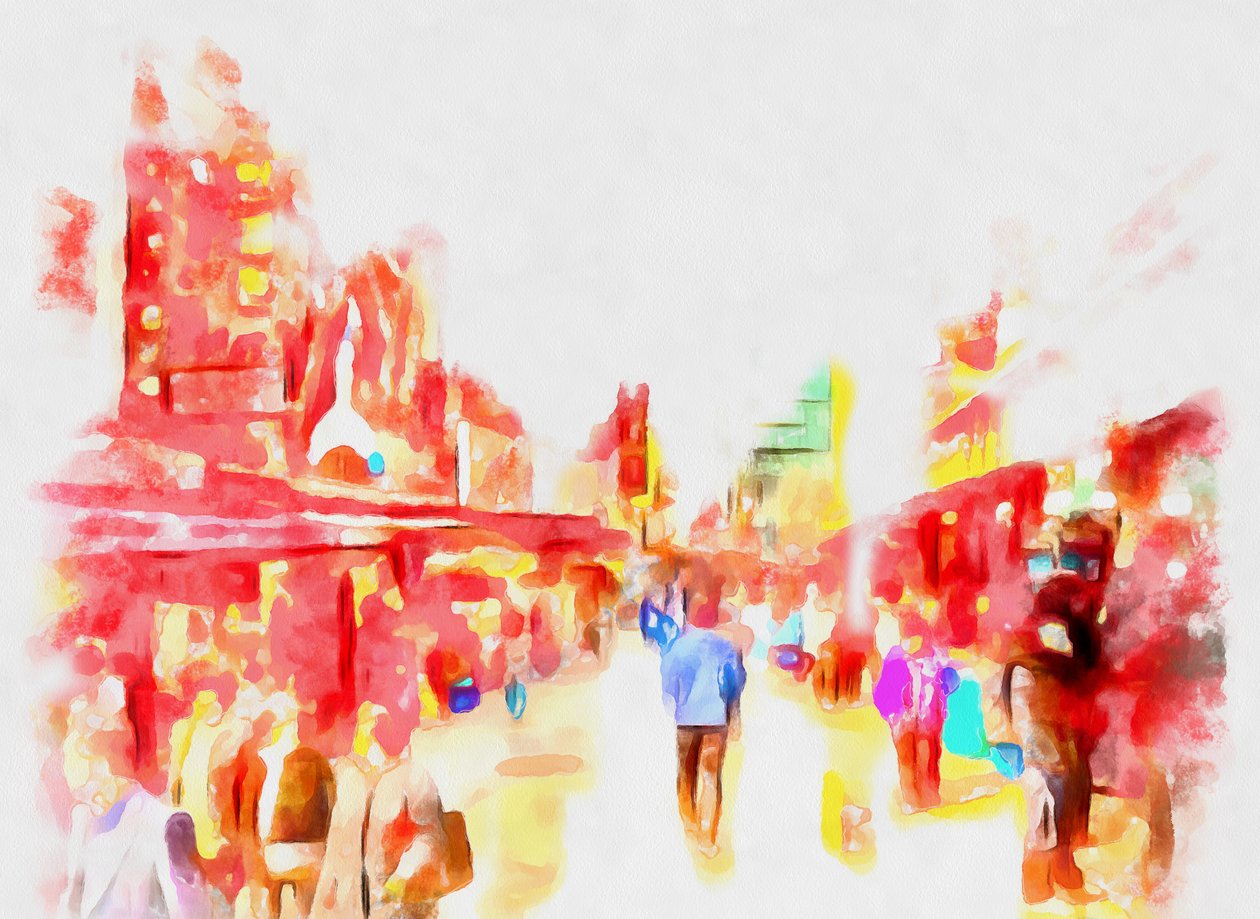Сity walk,2020,(técnica mixta) de Alexei Makhov