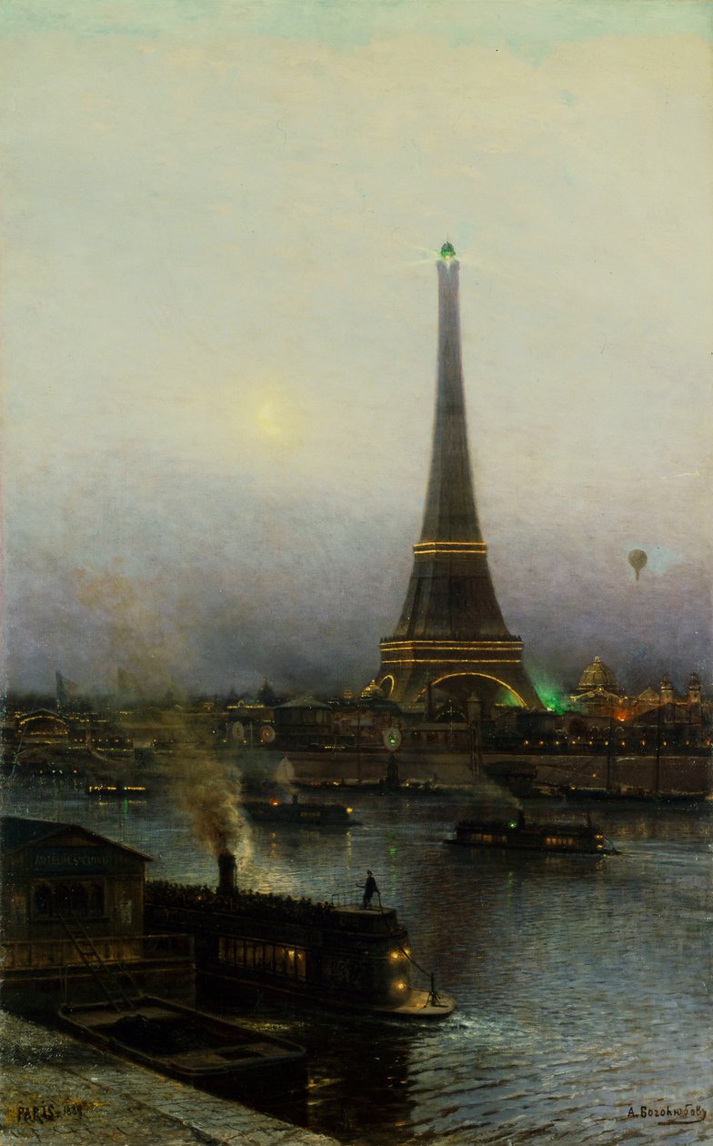 La Torre Eiffel de noche de Alexei Petrovich Bogolyubov
