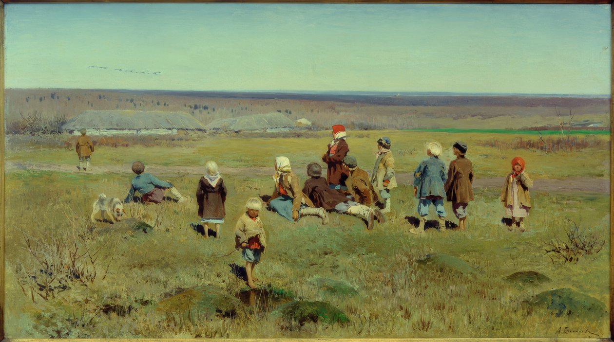 Las grullas migran de Alexej Stepanowitsch Stepanow