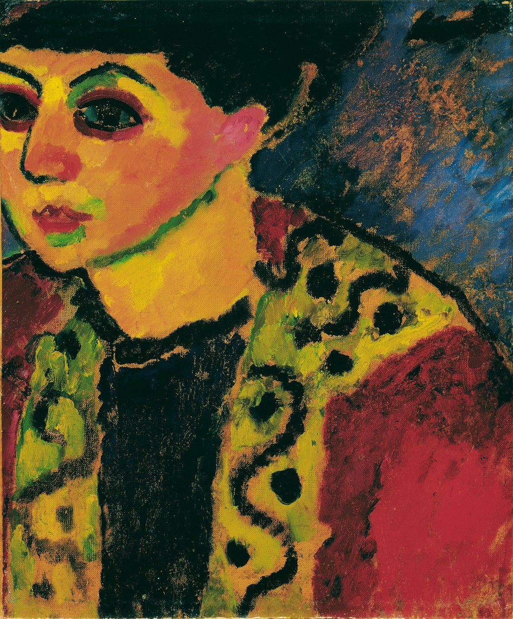 Dama contra un fondo azul. de Alexej von Jawlensky