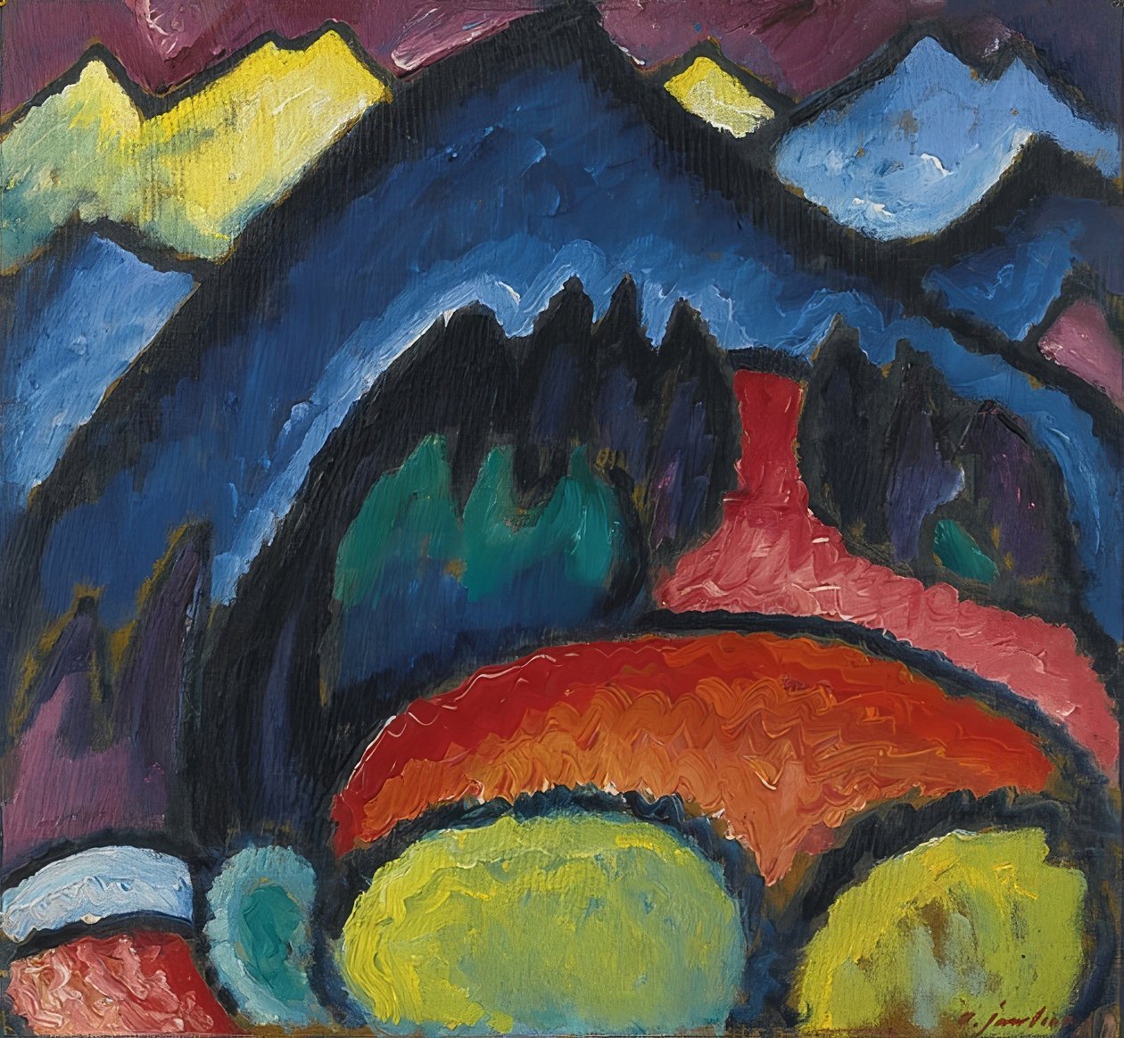 Oberstdorf - Montañas. 1912 de Alexej von Jawlensky