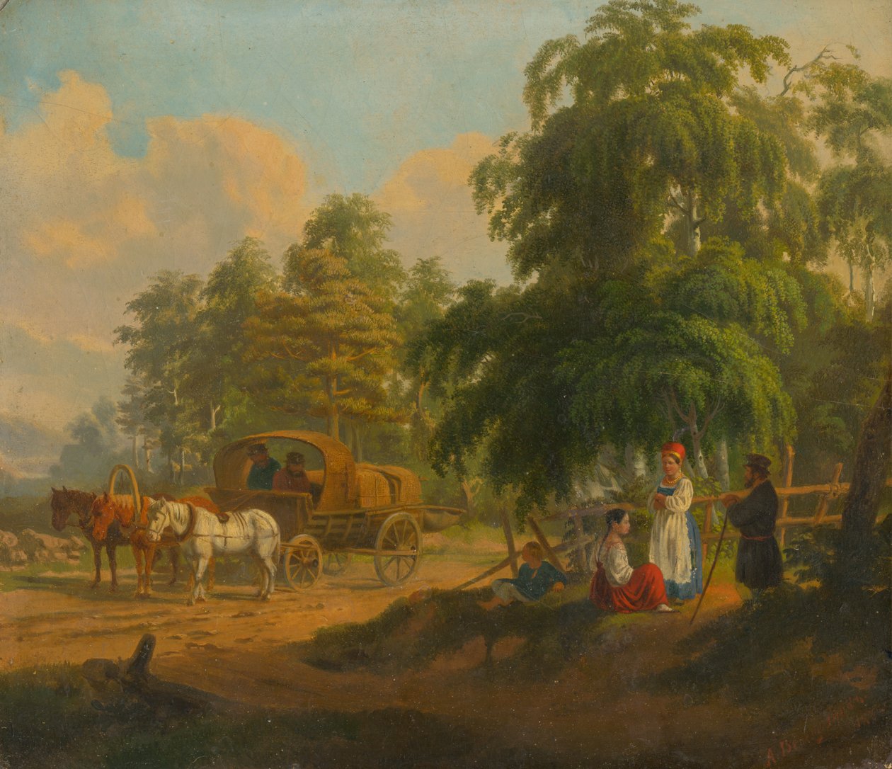 Paisaje con troika rusa de Alexey Venetsianov
