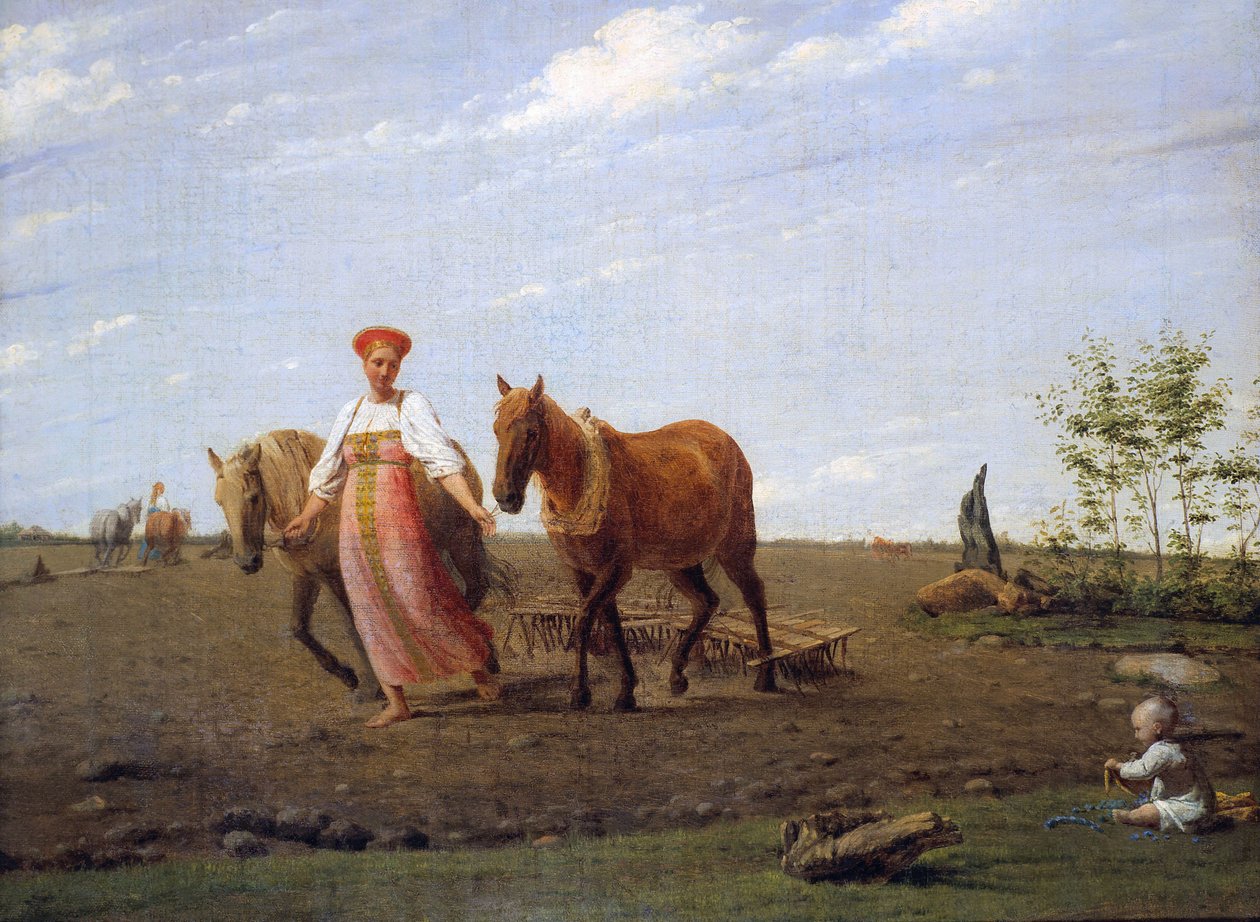 Ruso: "En el campo arado. Primavera" En el campo arado. Primavera de Alexey Venetsianov