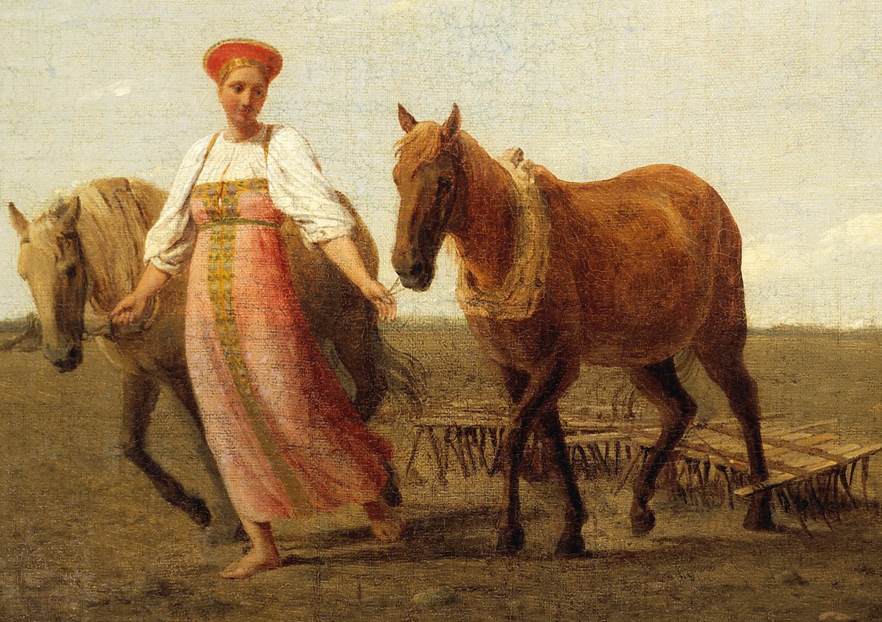 Ruso: "En el campo arado. Primavera" En el campo arado. Primavera de Alexey Venetsianov