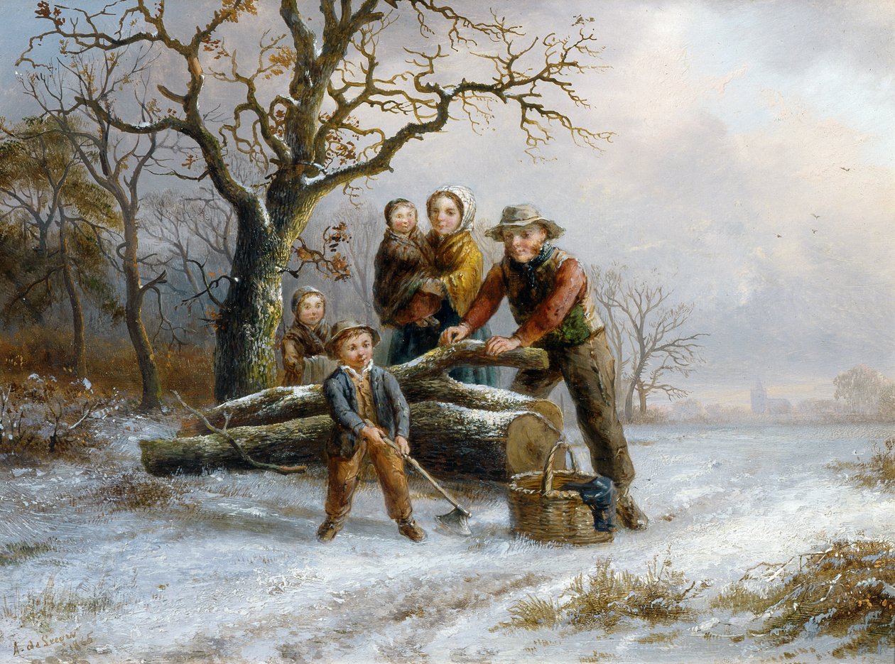 Cortando leña de Alexis de Leeuw