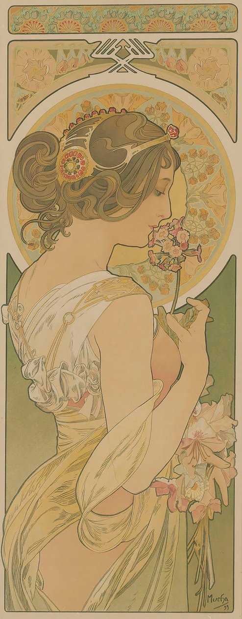 La primavera, 1899 de Alfons Marie Mucha