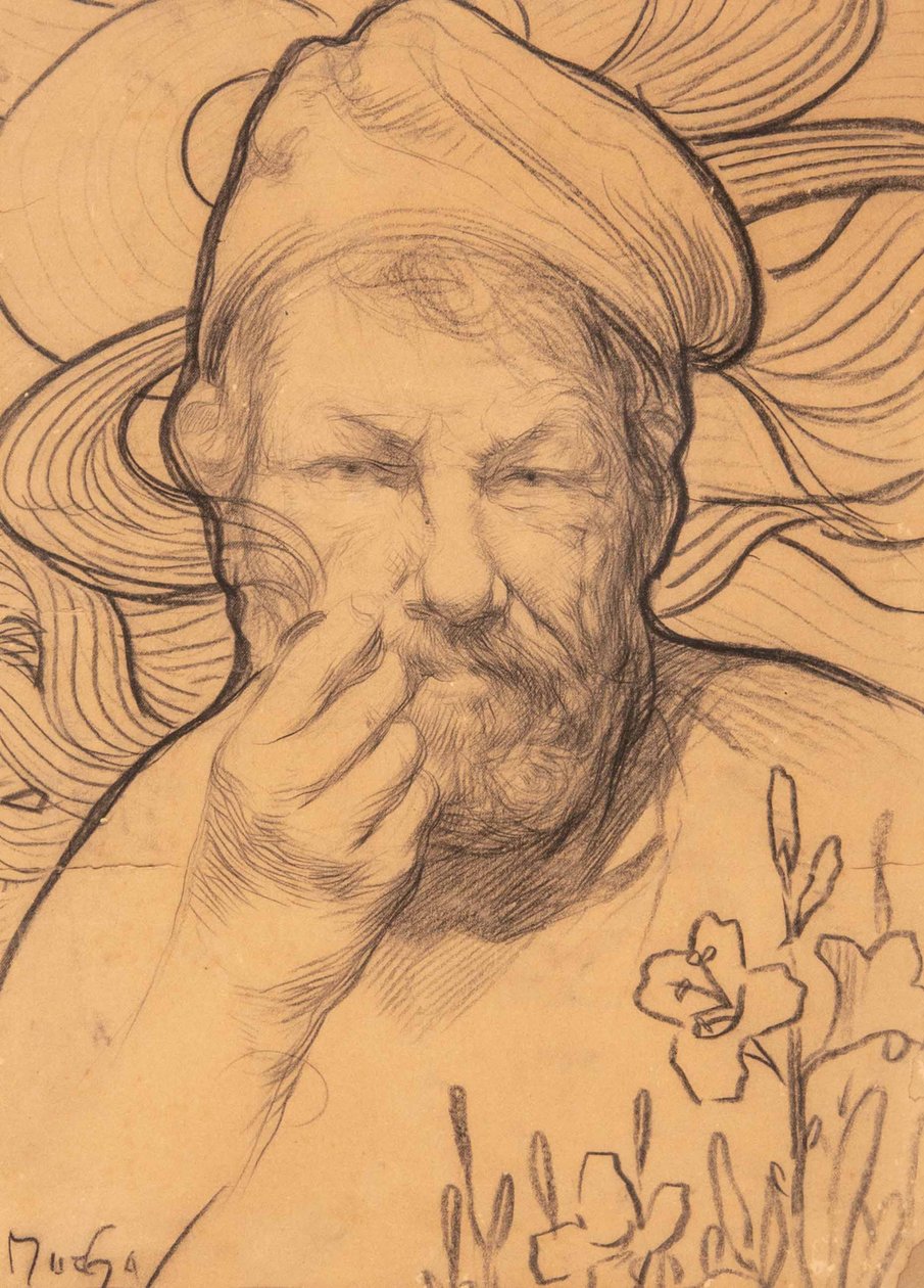 Autorretrato, 1900s-1910s de Alfons Marie Mucha