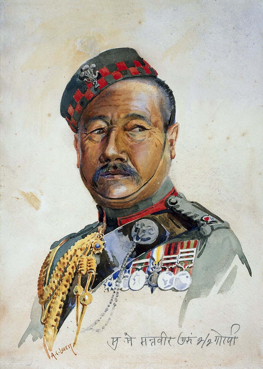 Subadar-Major Gurung Gurkha, ilustración de 