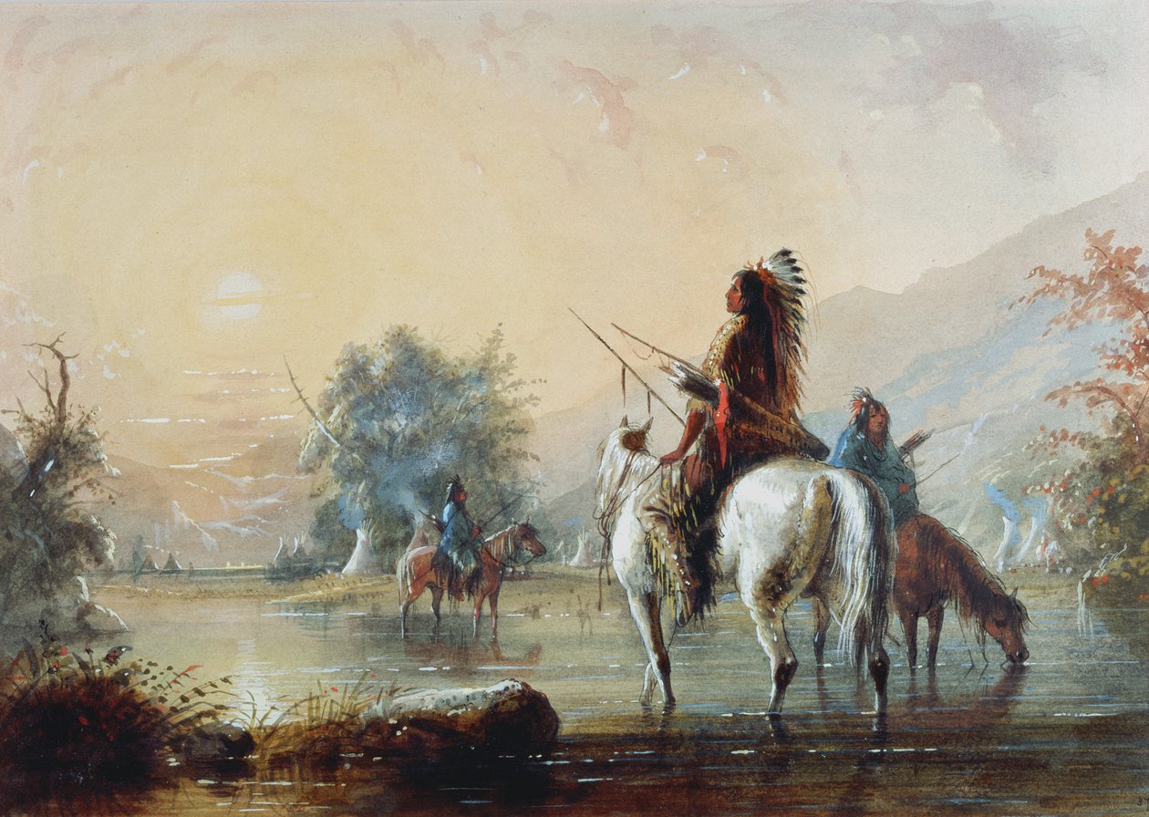 Campamento Crow, 1837 de Alfred Jacob Miller