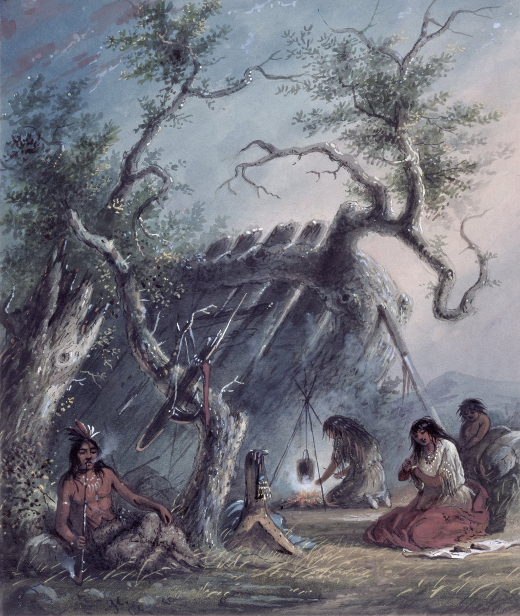 Cabaña india, 1837 de Alfred Jacob Miller