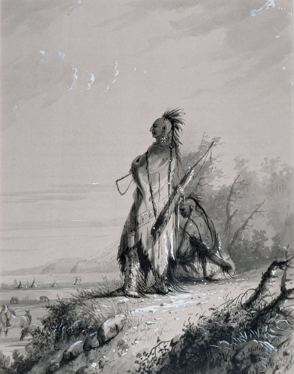 Guardia Sioux de Alfred Jacob Miller