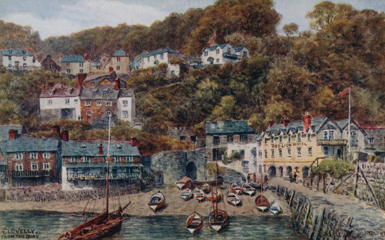 Clovelly desde el muelle de Alfred Robert Quinton