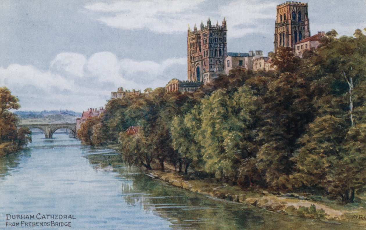 Catedral de Durham, desde el puente Prebends de Alfred Robert Quinton