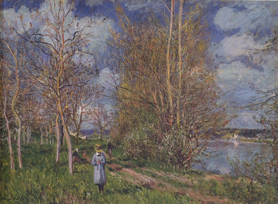 Los pequeños prados en primavera de Alfred Sisley
