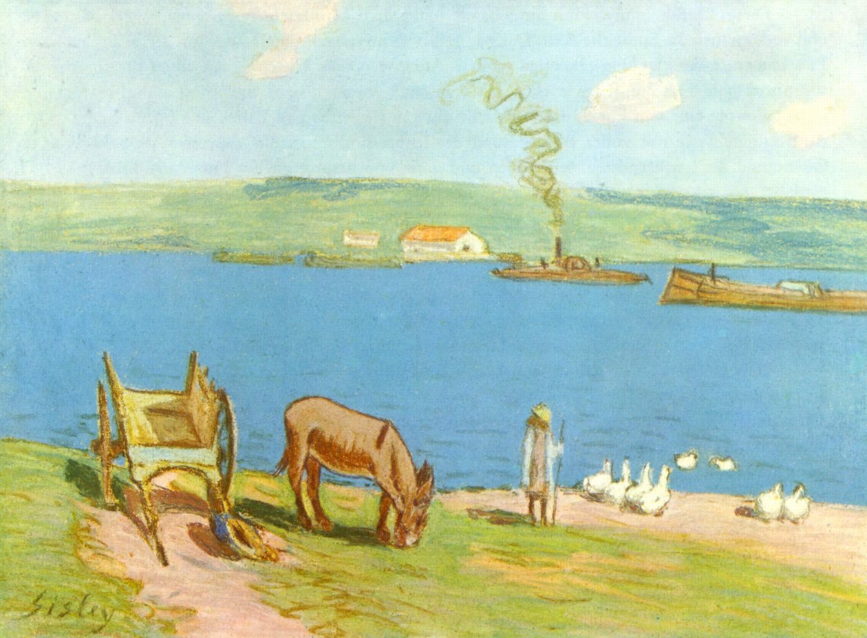 Ribera del río de Alfred Sisley