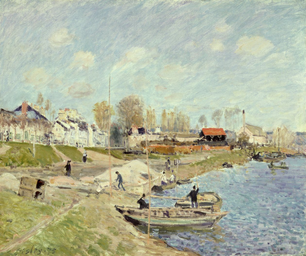 El muelle en Sable cerca de Port-Marly, 1875 de Alfred Sisley