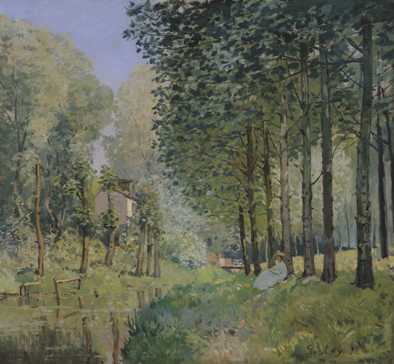 El descanso junto al arroyo. Borde del bosque, 1872 de Alfred Sisley