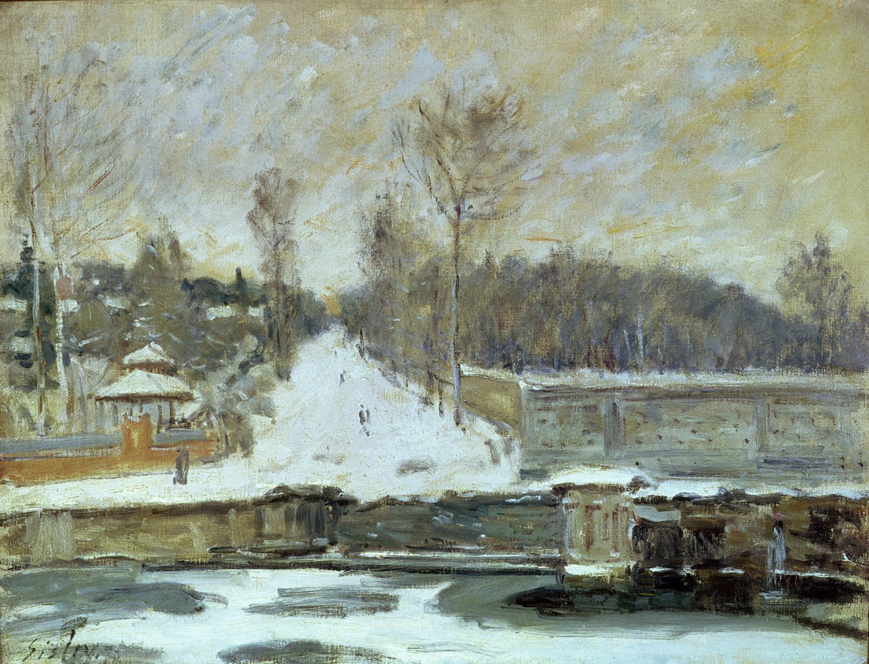 El abrevadero en Marly-le-Roi, 1875 de Alfred Sisley
