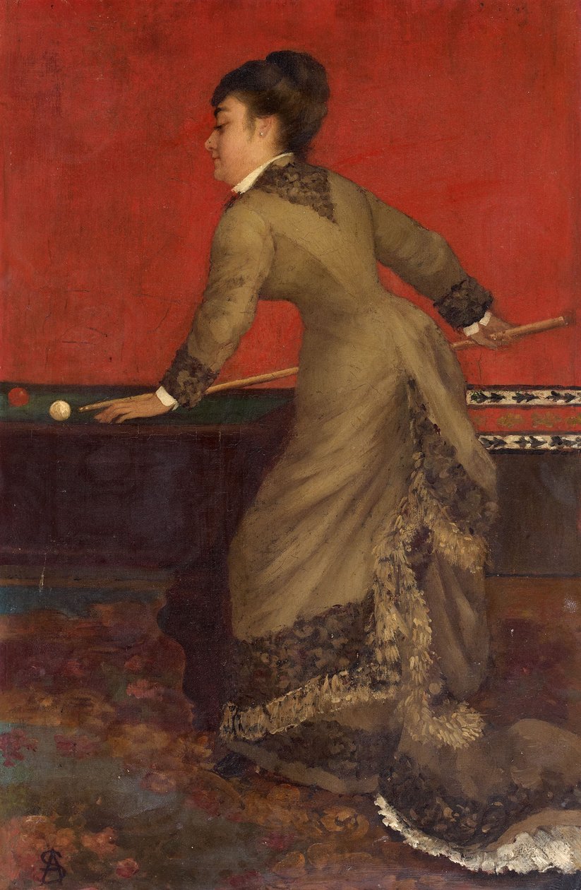 Elegante en el billar de Alfred Emile Stevens