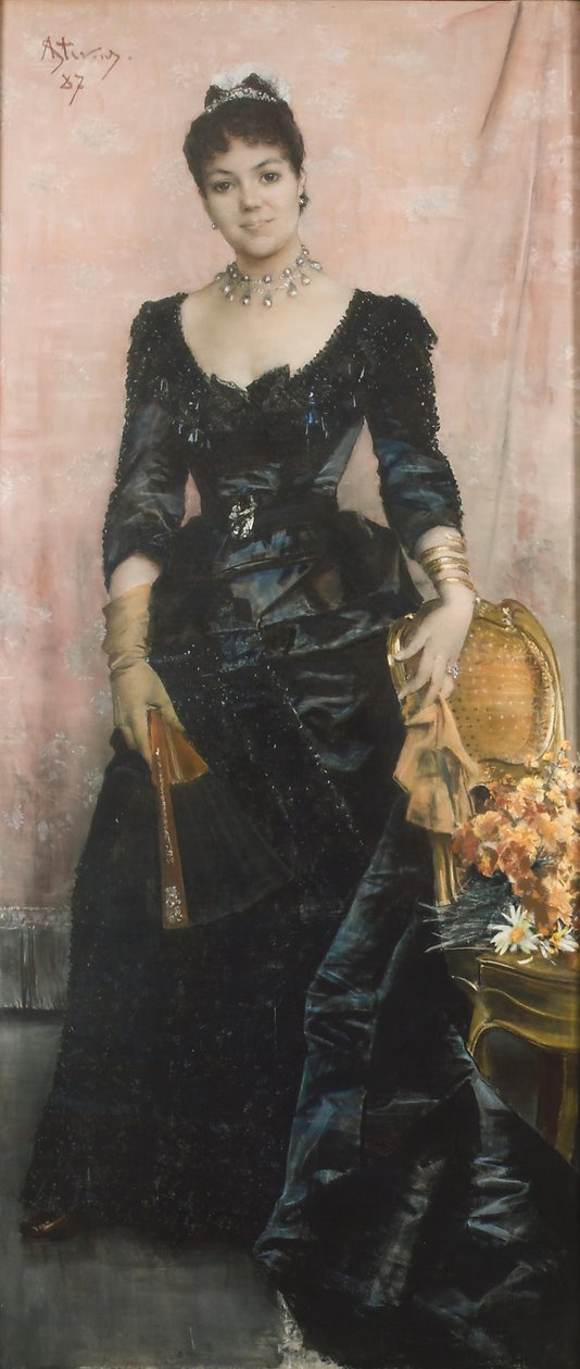 Retrato de la Baronesa du Mesnil de Alfred Emile Stevens